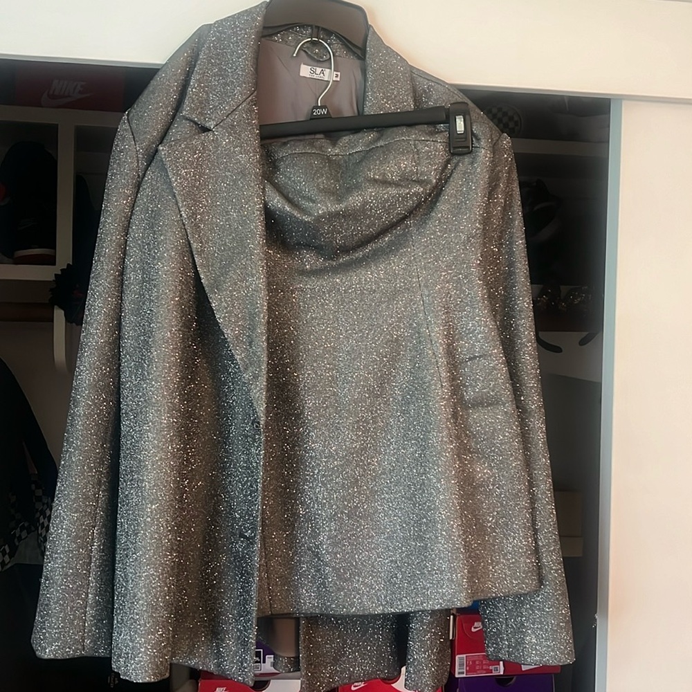 SLA Label sparkly Blazer + tube top dress